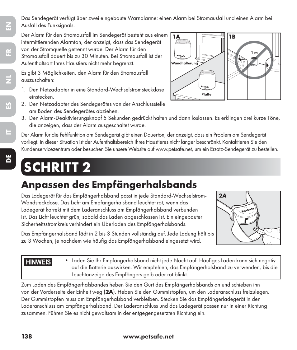 Schritt 2, Anpassen des empfängerhalsbands | Petsafe Stay+Play Wireless Fence PIF17-13478 User Manual | Page 138 / 160