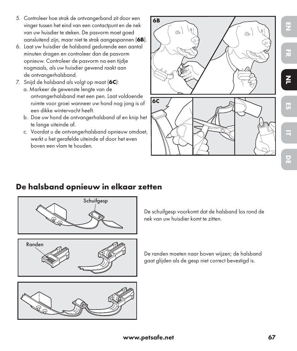 De halsband opnieuw in elkaar zetten | Petsafe Stay+Play Wireless Fence PIF17-13478 User Manual | Page 67 / 160
