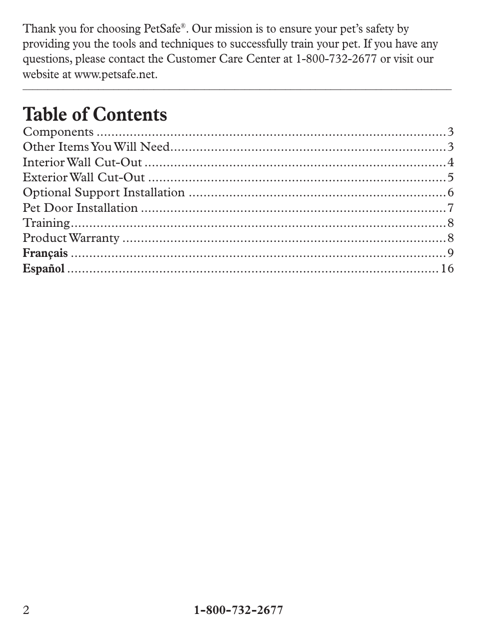 Petsafe Wall Entry Pet Door User Manual | Page 2 / 24