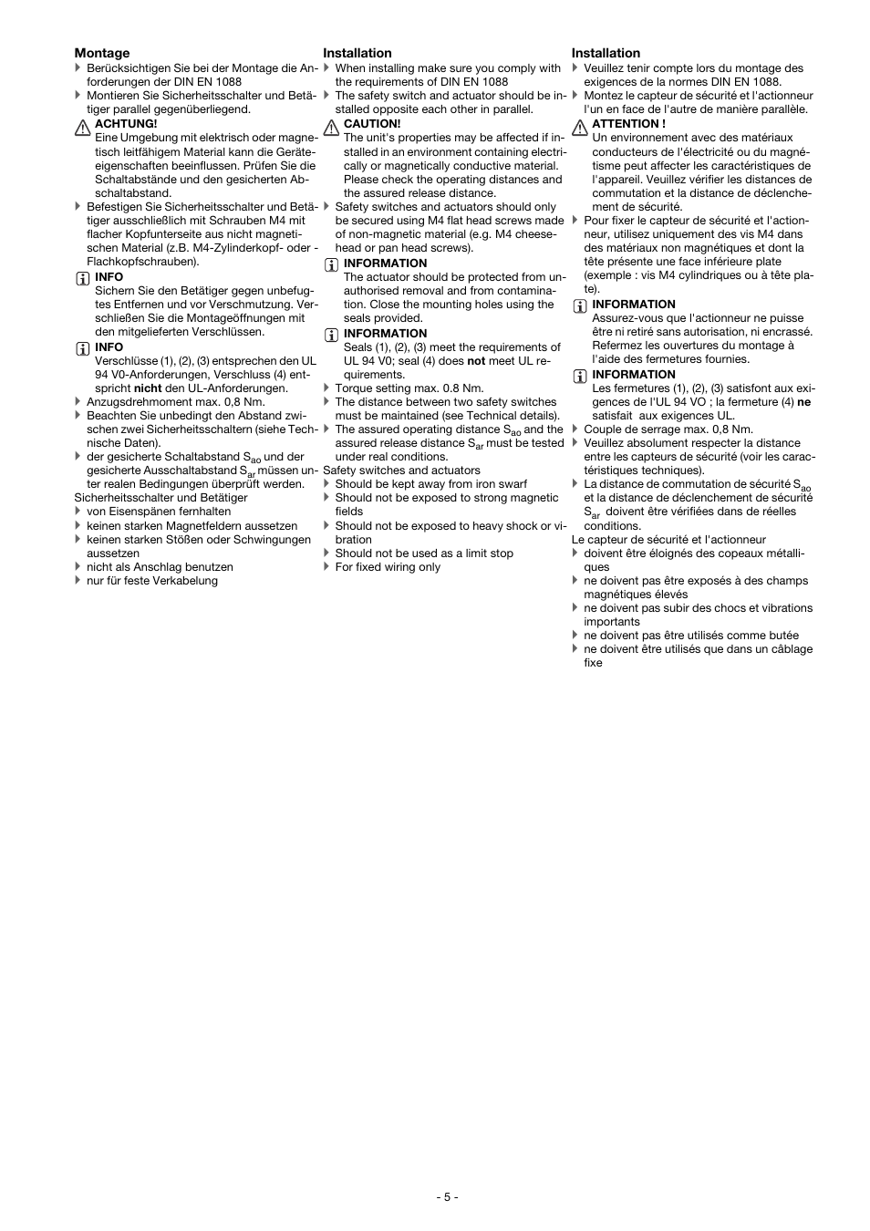 Pilz PSEN ma1.4a-52/PSEN ma1.4-10mm/ 1unit User Manual | Page 5 / 10