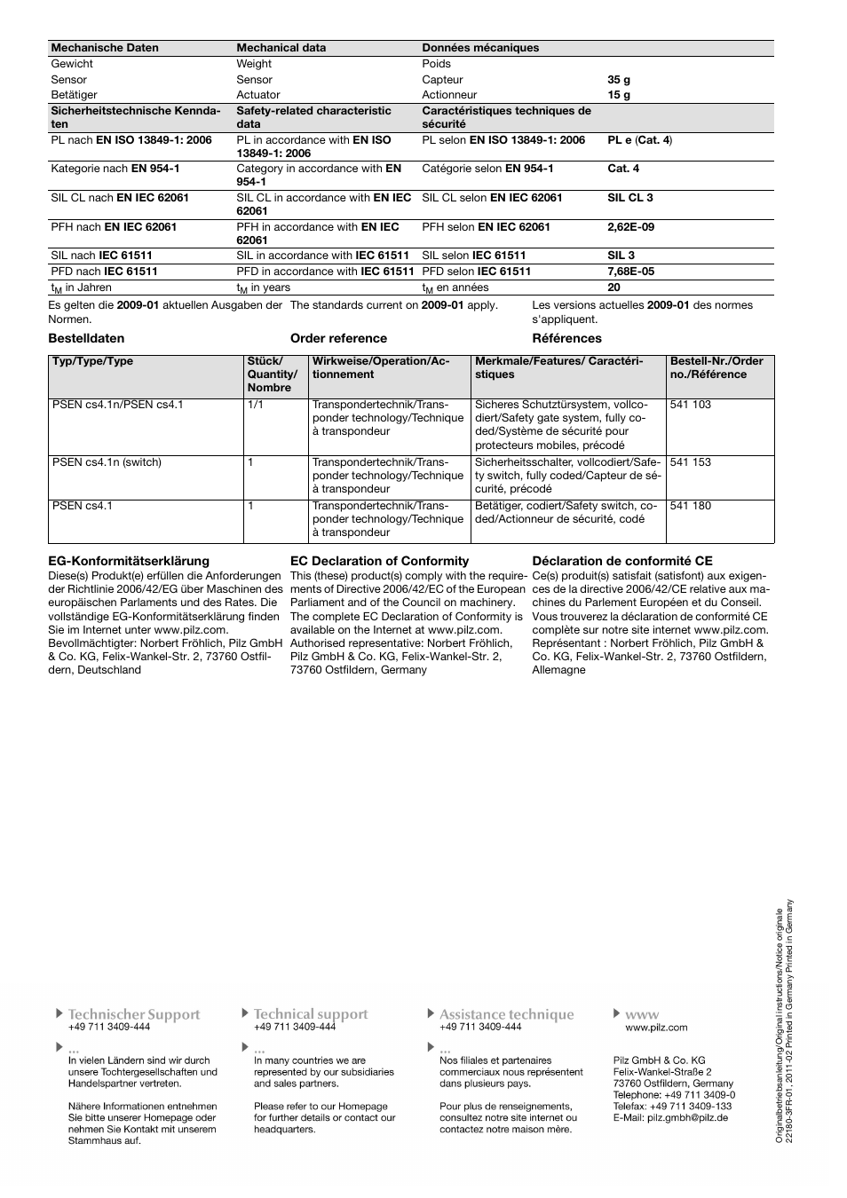 Pilz PSEN cs4.1 1 Unit User Manual | Page 12 / 12