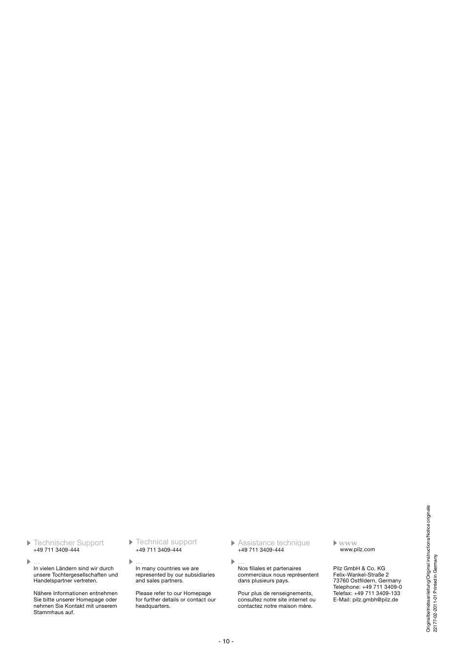 Pilz PSEN cs4.1 1 actuator User Manual | Page 10 / 10