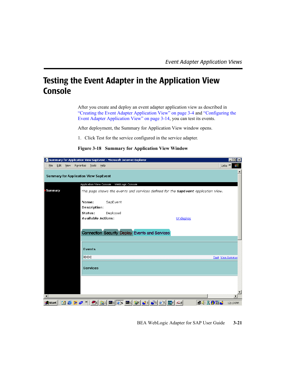 Testing the event | BEA WebLogic Adapter for SAP User Manual | Page 49 / 94