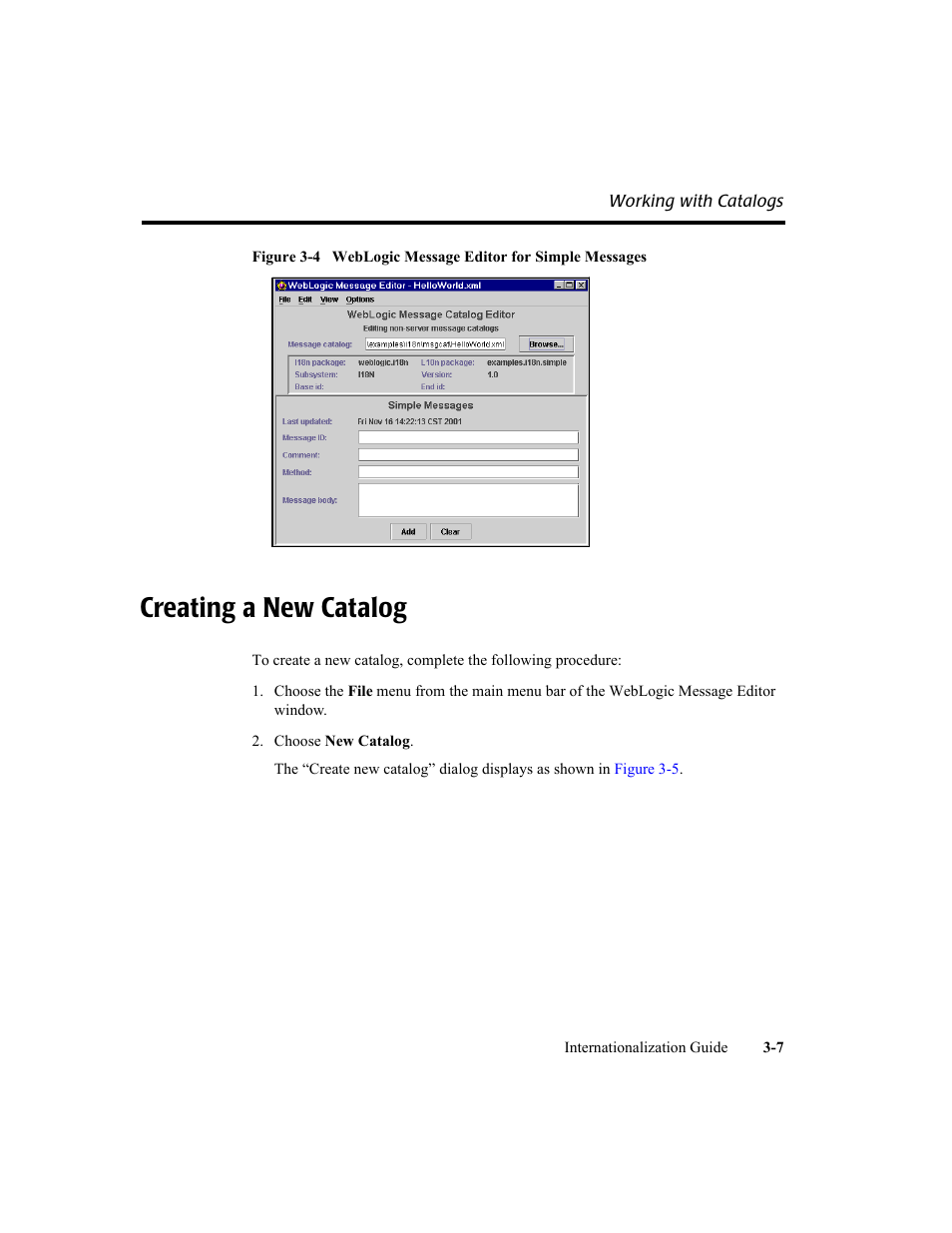 Creating a new catalog, Creating a new catalog -7 | BEA WebLogic Server User Manual | Page 41 / 88