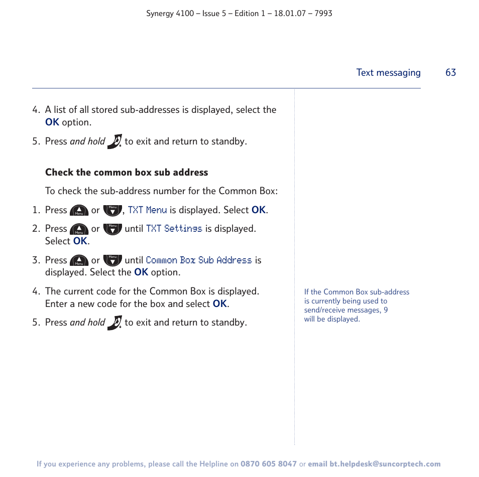 BT SYNERGY 4100 User Manual | Page 63 / 84
