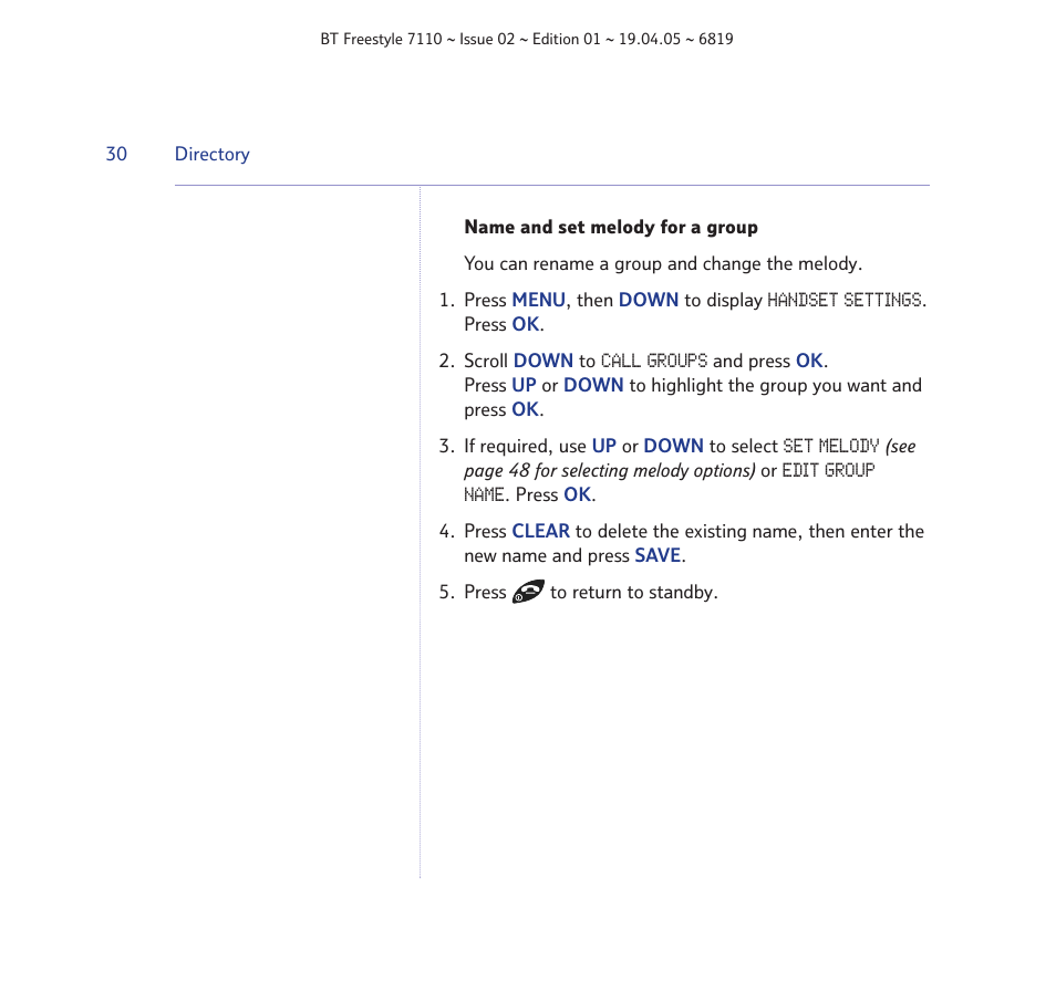 BT FREESTYLE 7110 User Manual | Page 30 / 74