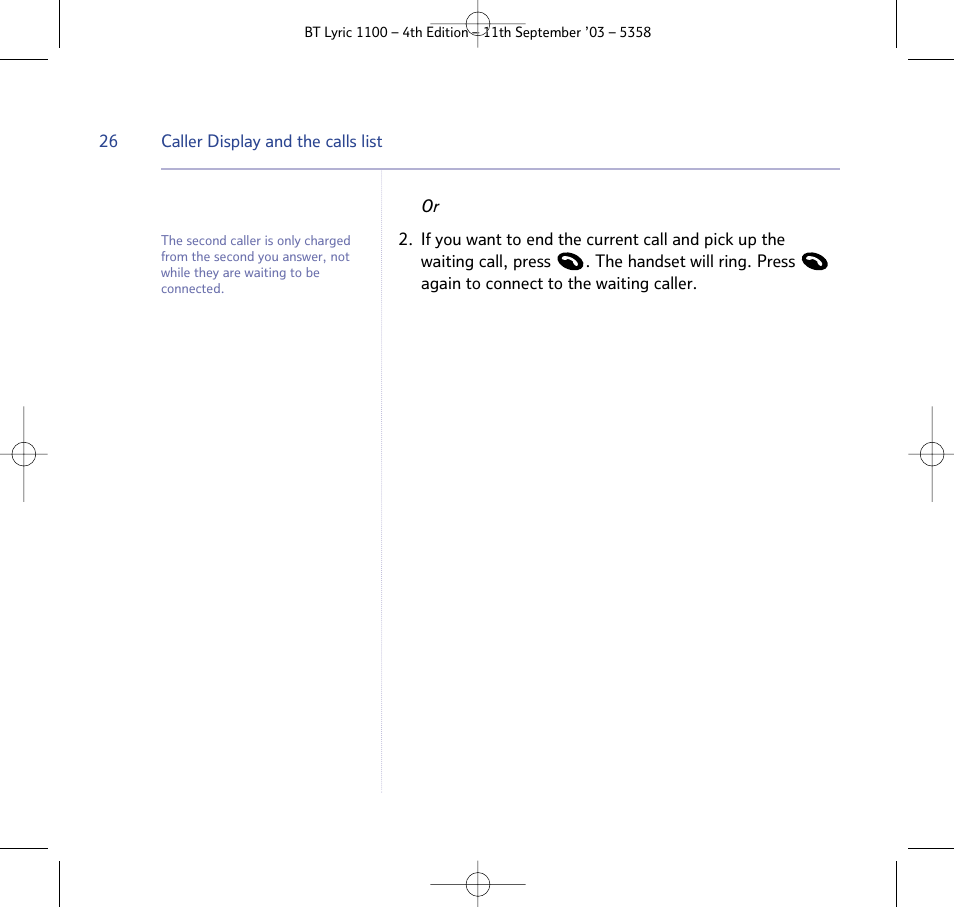 BT Lyric 1100 User Manual | Page 26 / 55