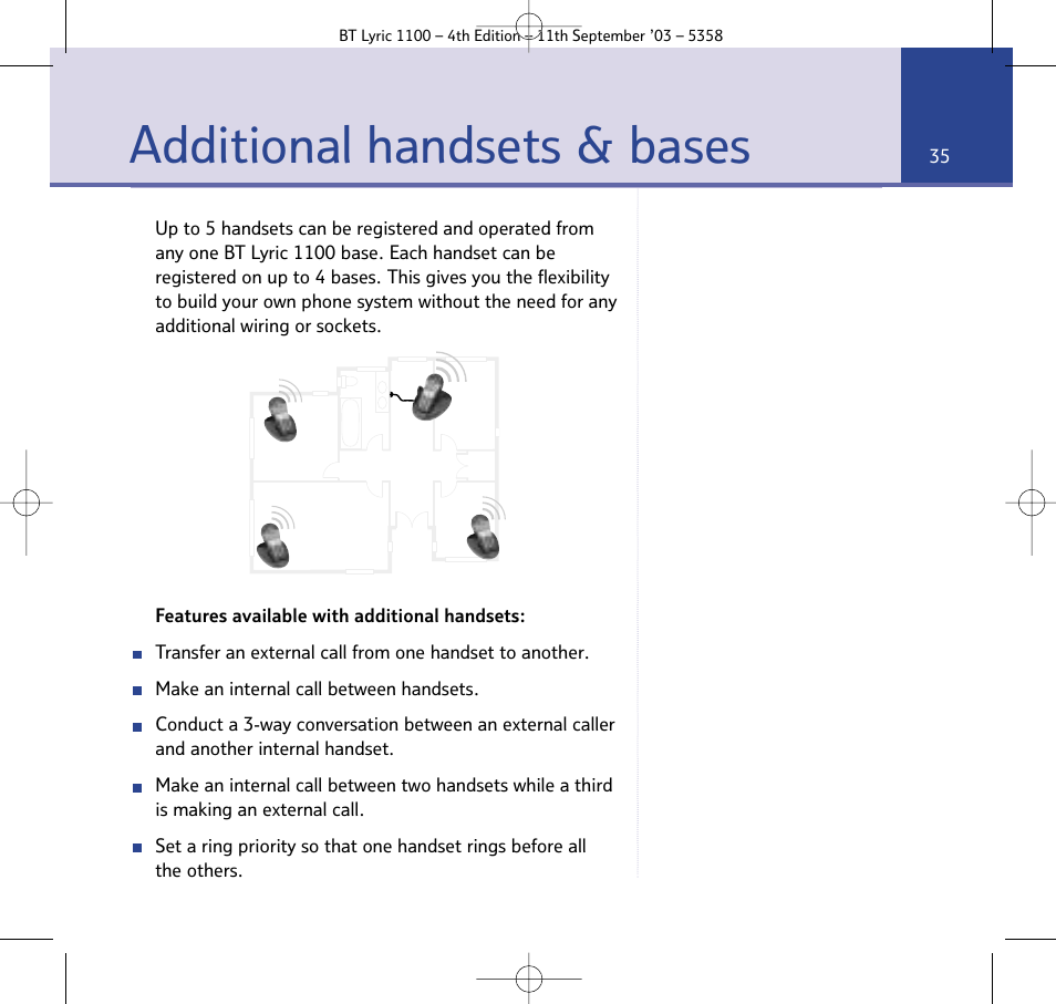 Additional handsets & bases | BT Lyric 1100 User Manual | Page 35 / 55