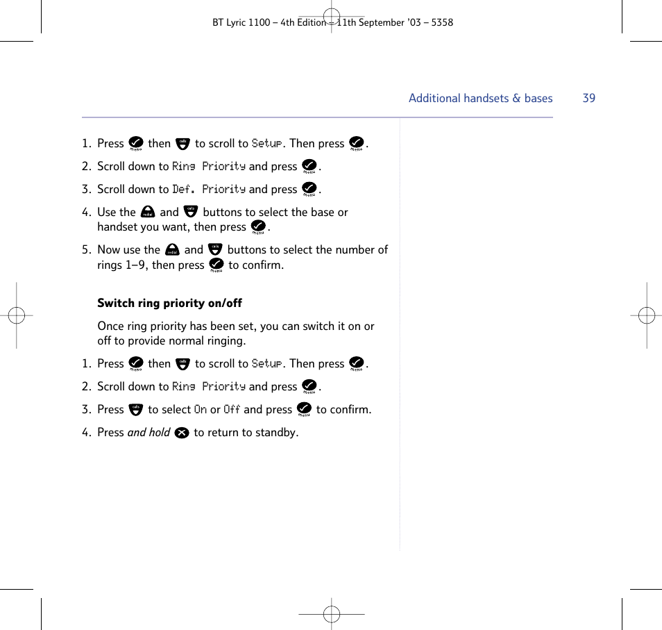 BT Lyric 1100 User Manual | Page 39 / 55
