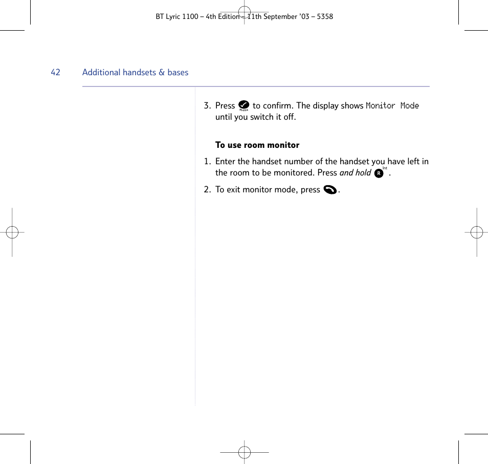 BT Lyric 1100 User Manual | Page 42 / 55