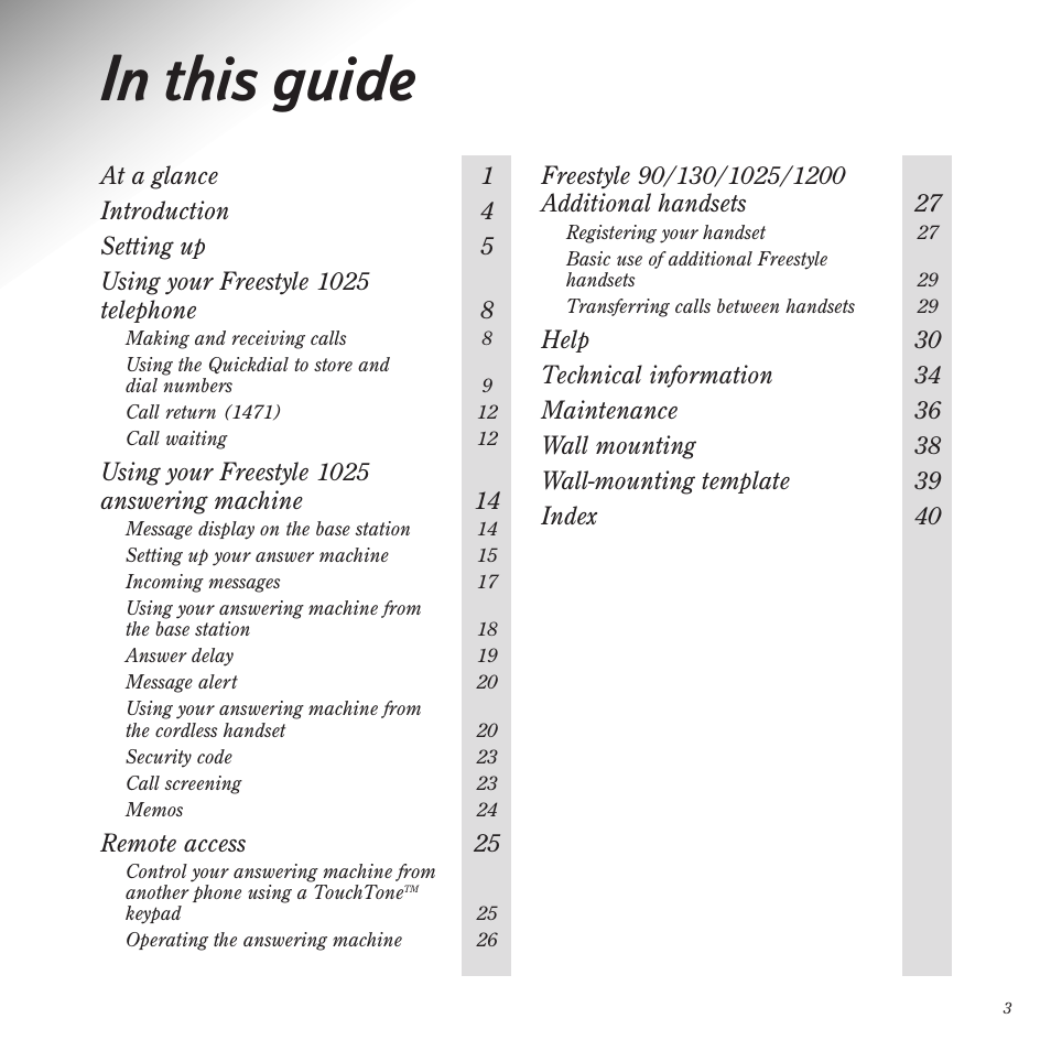 BT Freestyle 1025 User Manual | Page 7 / 47