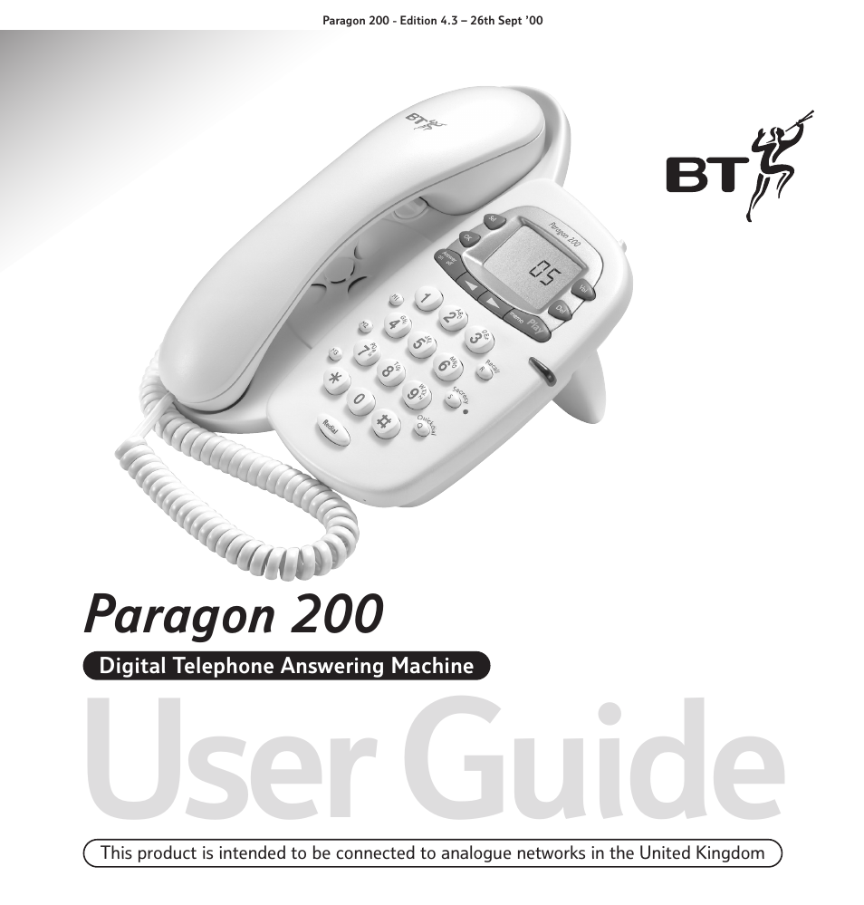 BT Paragon 200 User Manual | 28 pages