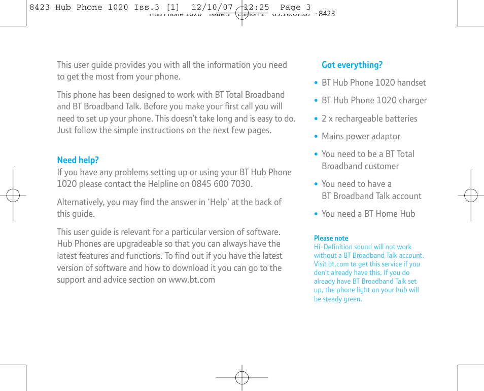 BT 1020 User Manual | Page 3 / 76