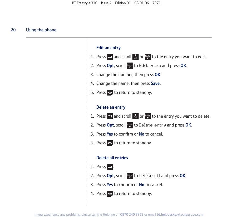 BT Freestyle 310 User Manual | Page 20 / 60