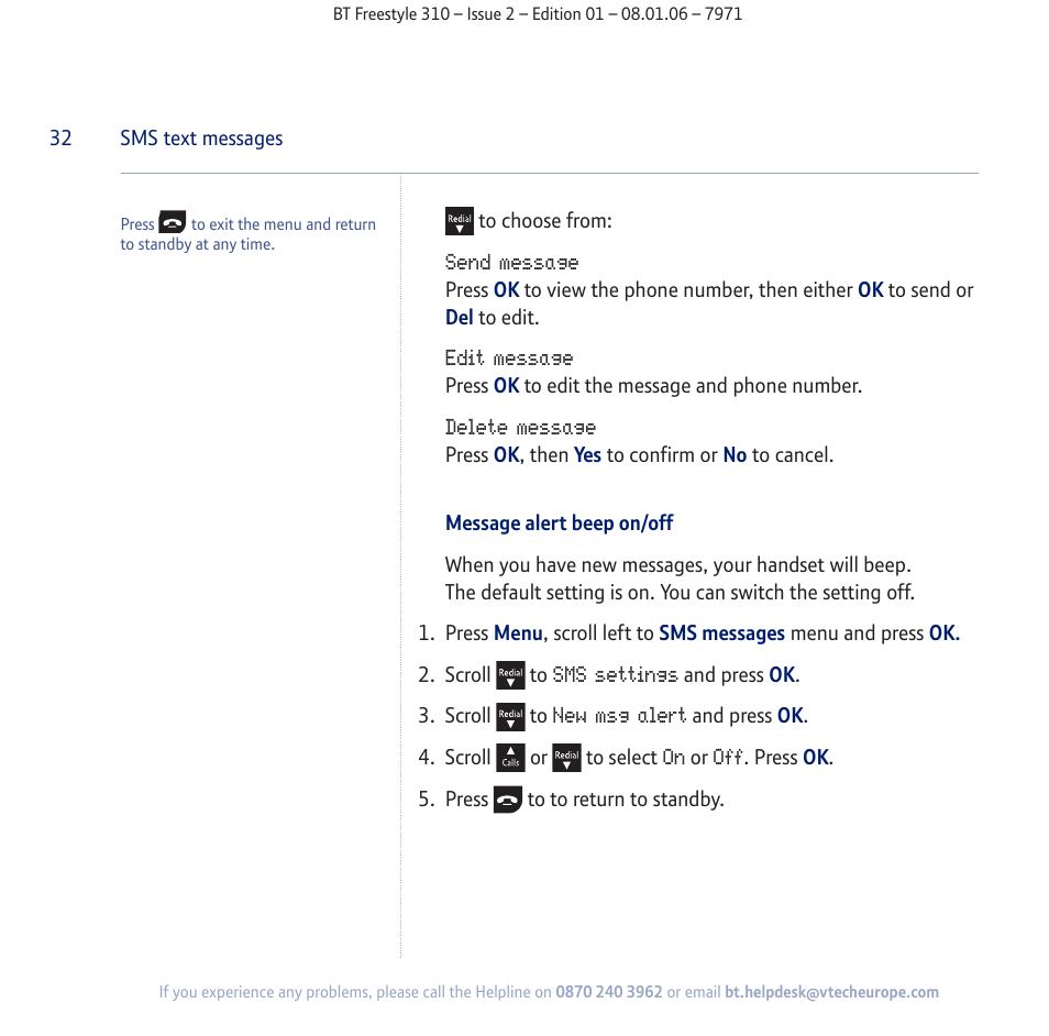 BT Freestyle 310 User Manual | Page 32 / 60