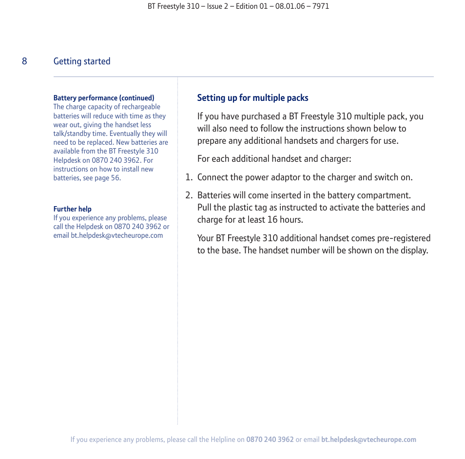 BT Freestyle 310 User Manual | Page 8 / 60