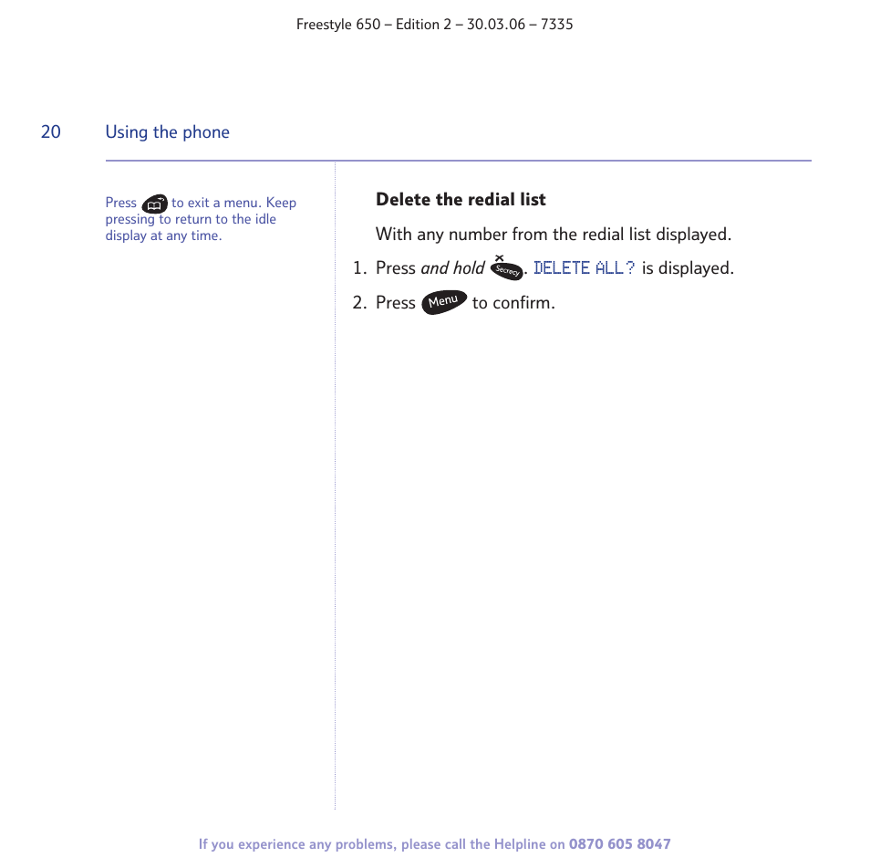 BT Freestyle 650 User Manual | Page 20 / 68