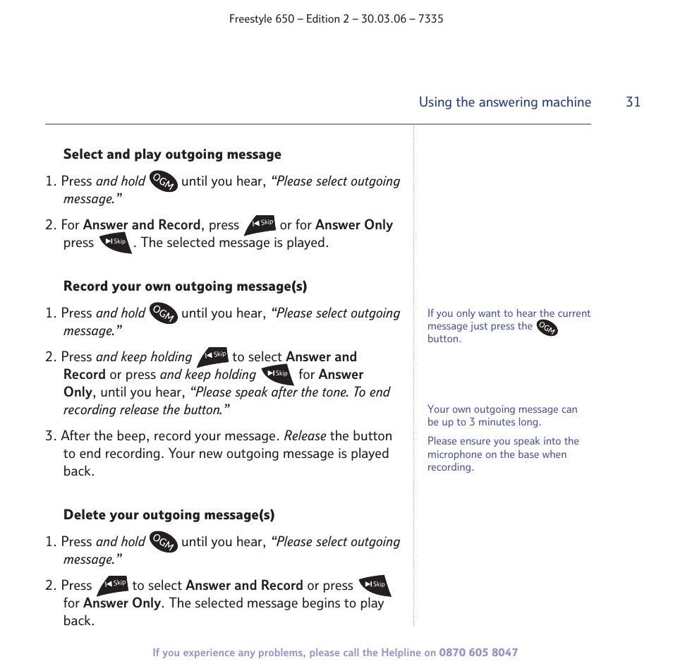 BT Freestyle 650 User Manual | Page 31 / 68