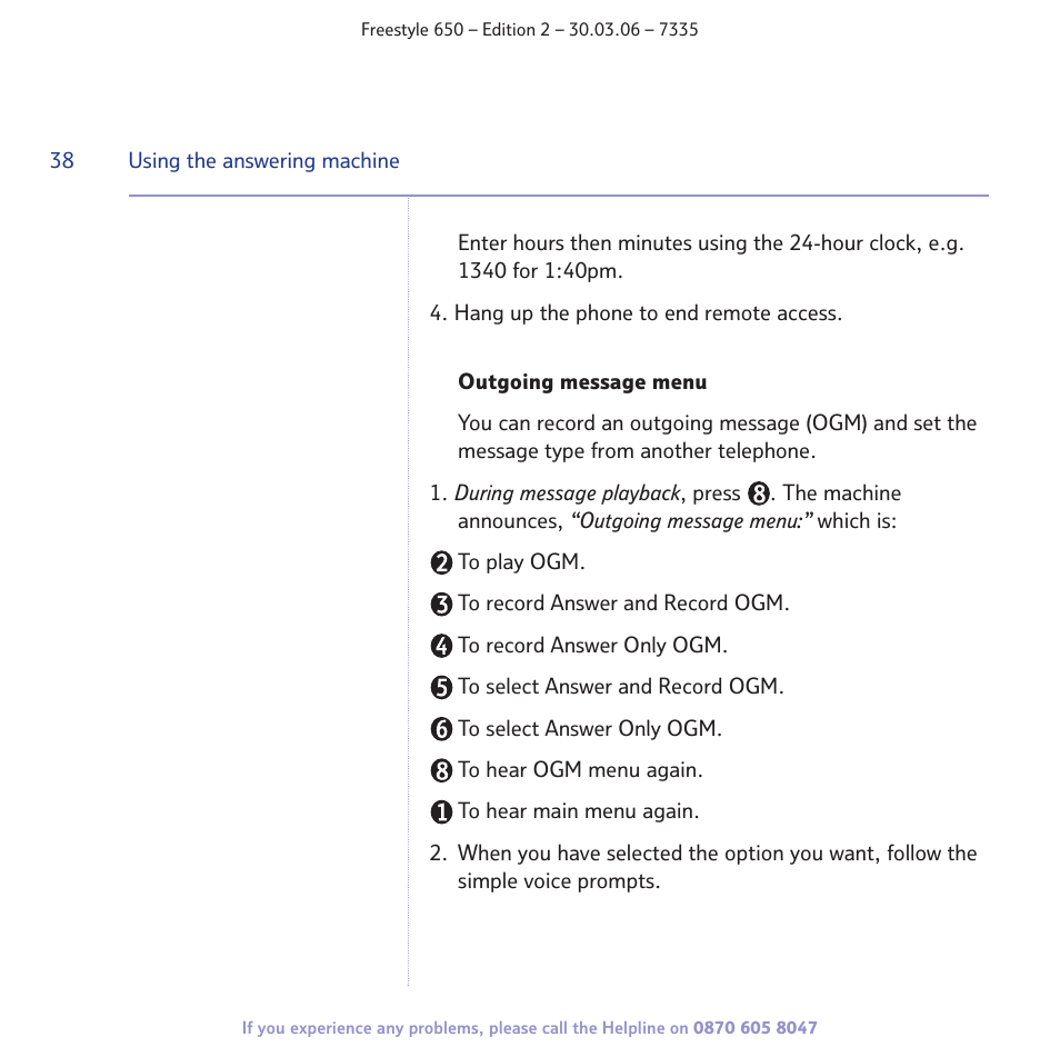 BT Freestyle 650 User Manual | Page 38 / 68