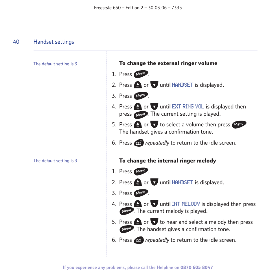 BT Freestyle 650 User Manual | Page 40 / 68
