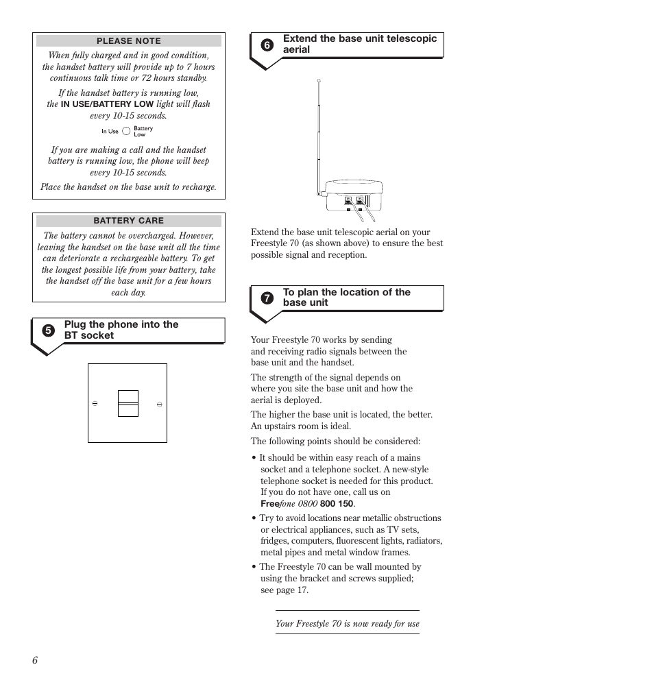 BT Freestyle 70 User Manual | Page 6 / 20