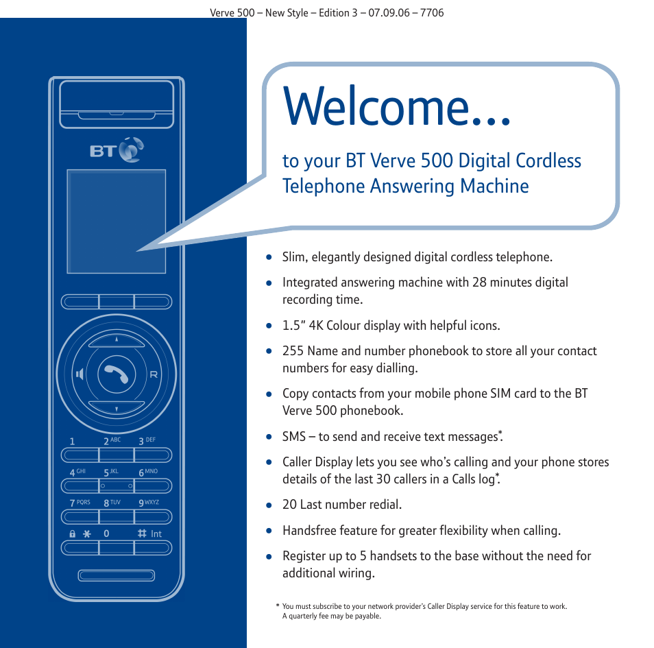 Welcome | BT 500 User Manual | Page 2 / 86