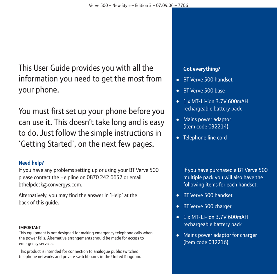 BT 500 User Manual | Page 3 / 86