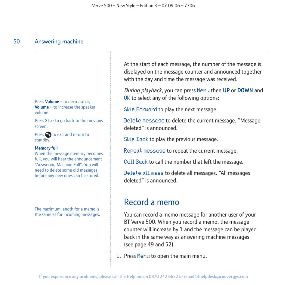 BT 500 User Manual | Page 50 / 86