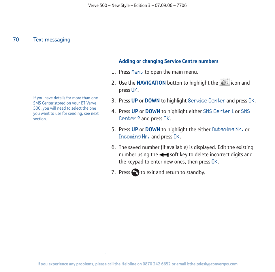 BT 500 User Manual | Page 70 / 86