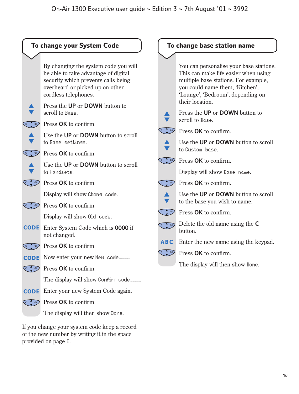 BT 1300 Executive User Manual | Page 21 / 41