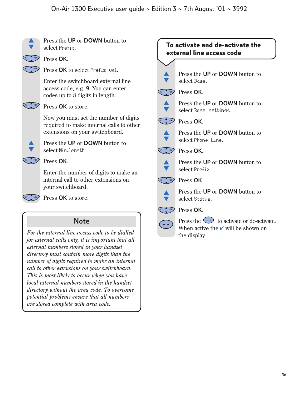 BT 1300 Executive User Manual | Page 37 / 41