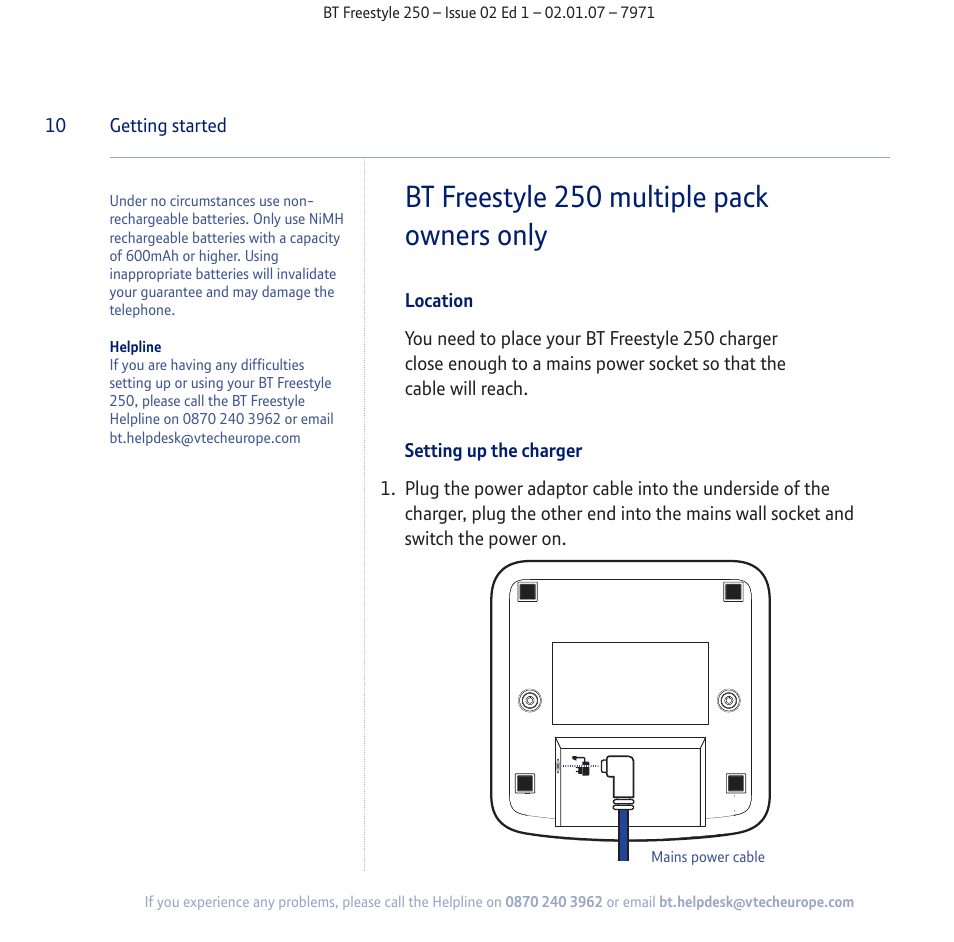 Bt freestyle 250 multiple pack owners only | BT Freestyle 250 User Manual | Page 10 / 72