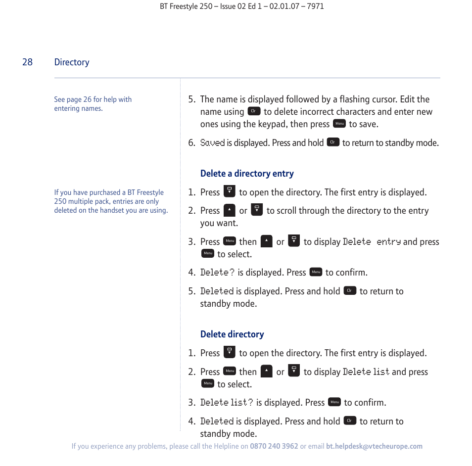 BT Freestyle 250 User Manual | Page 28 / 72