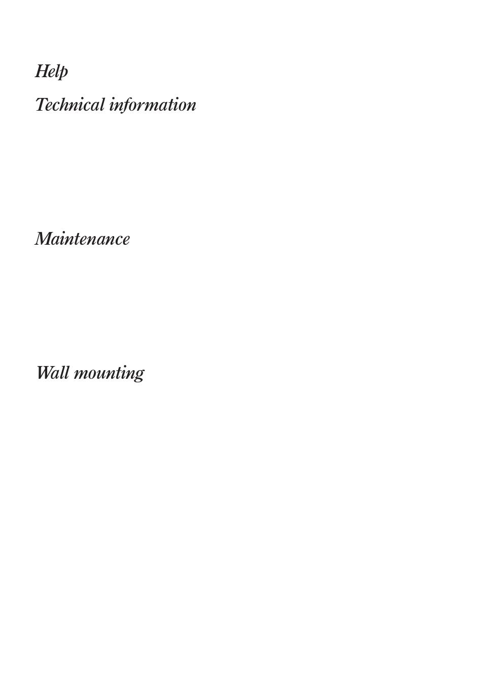 Help, Technical information, Maintenance | Wall mounting | BT Freestyle 130 User Manual | Page 35 / 38