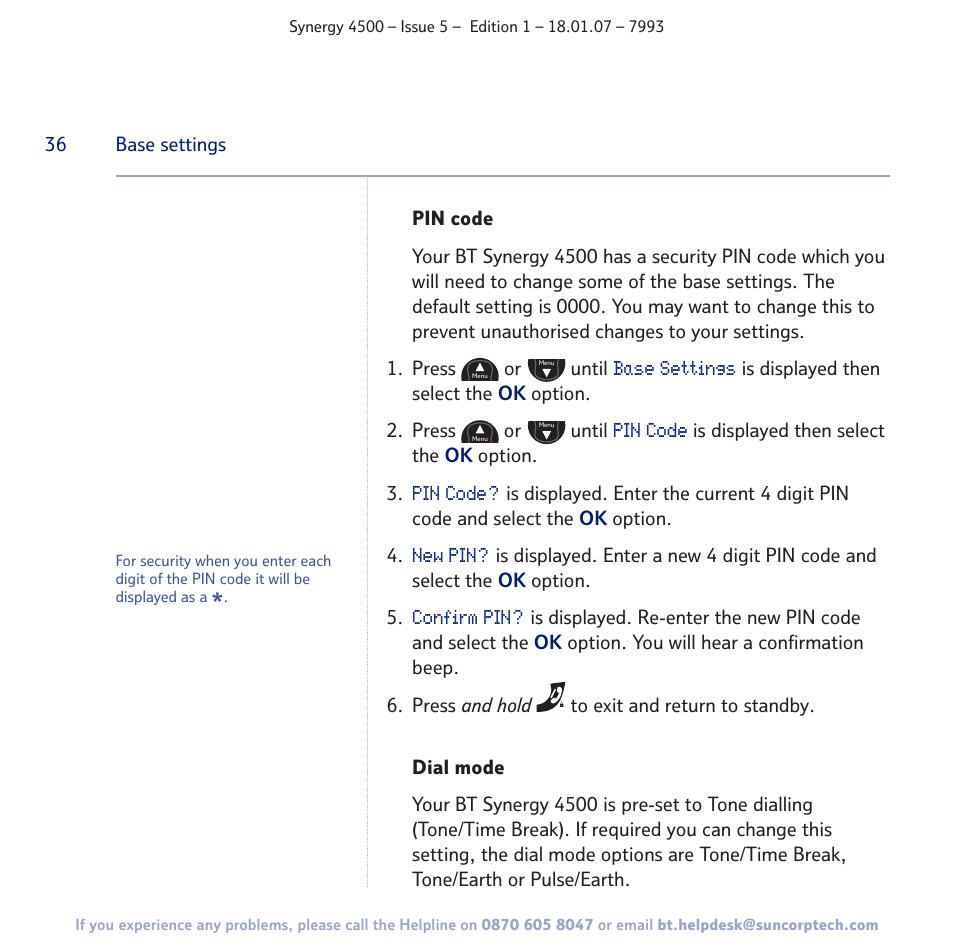BT SYNERGY 4500 User Manual | Page 36 / 100