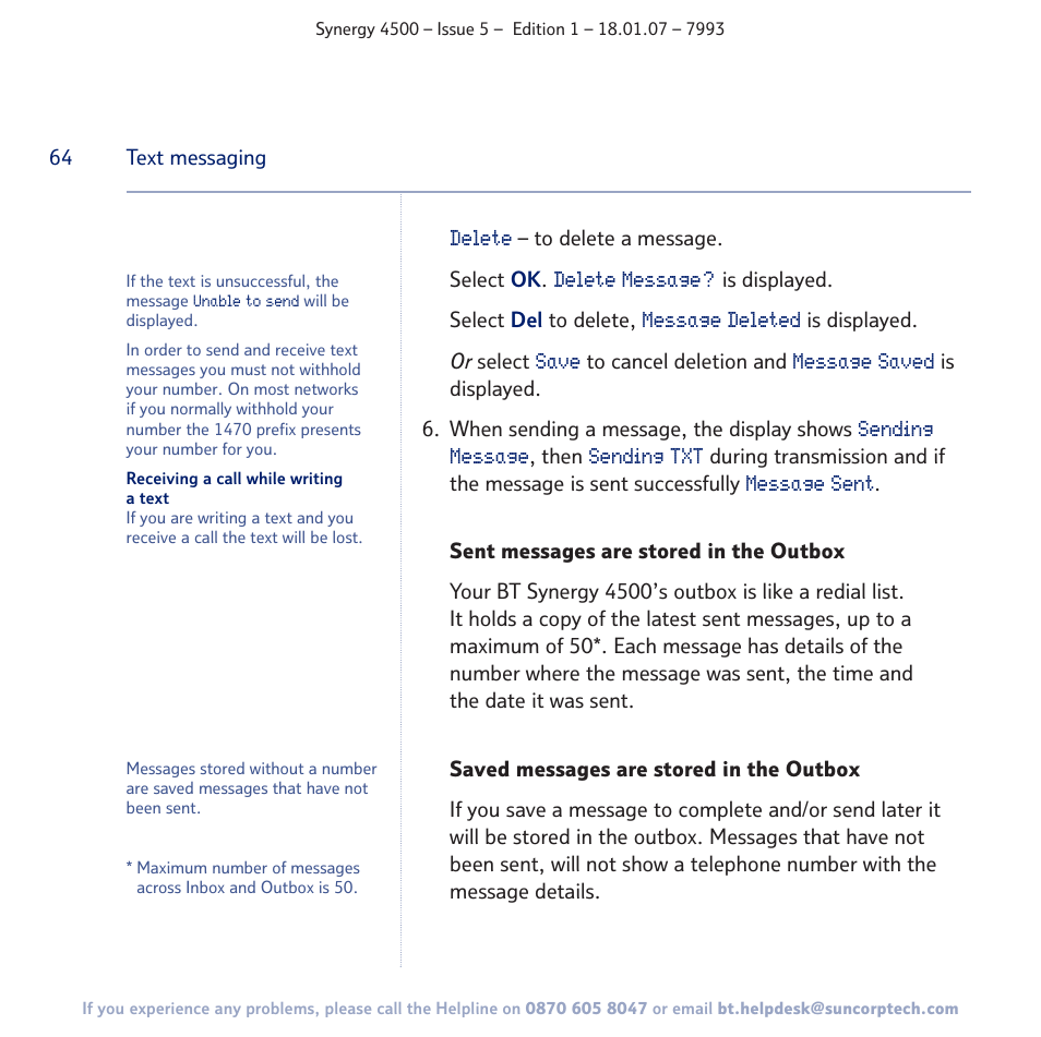 BT SYNERGY 4500 User Manual | Page 64 / 100