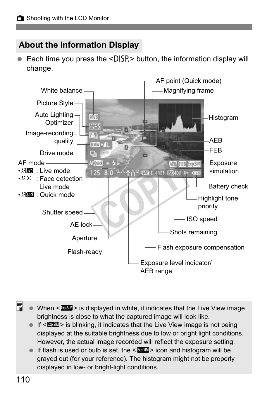 Cop y | Canon eos rebel T2i User Manual | Page 110 / 260
