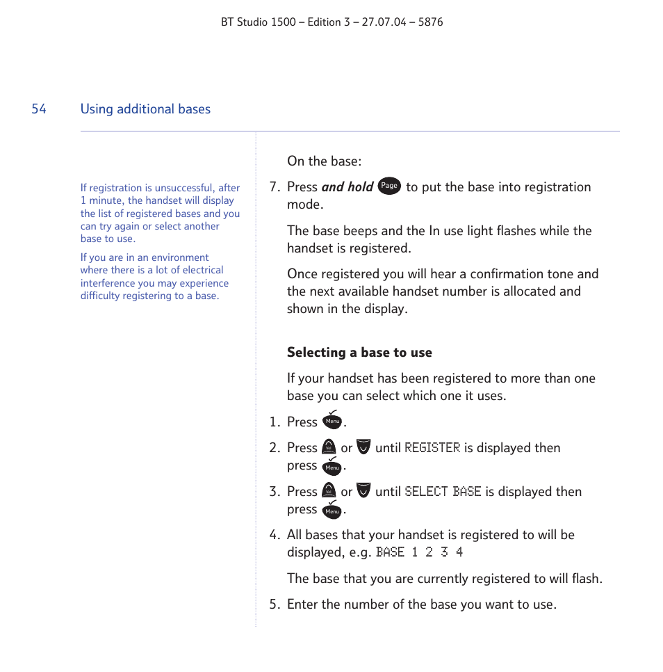 BT STUDIO 1500 User Manual | Page 54 / 68