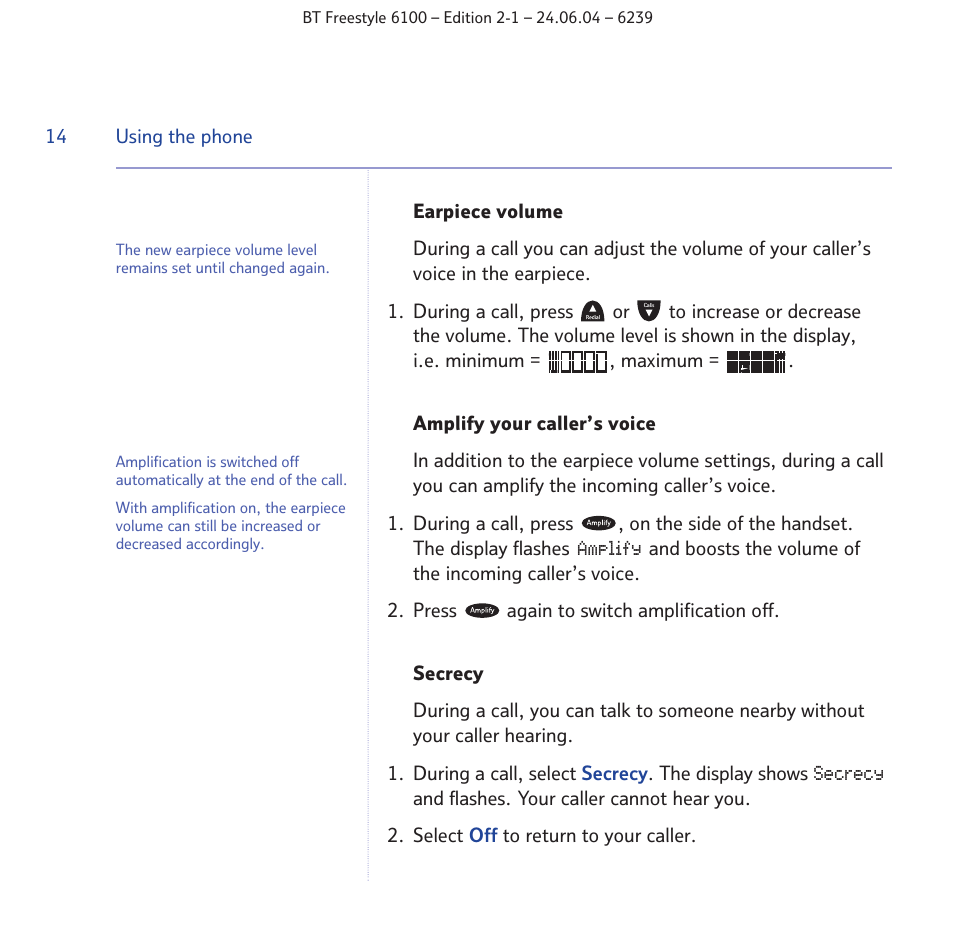 BT Freestyle 6100 User Manual | Page 14 / 52