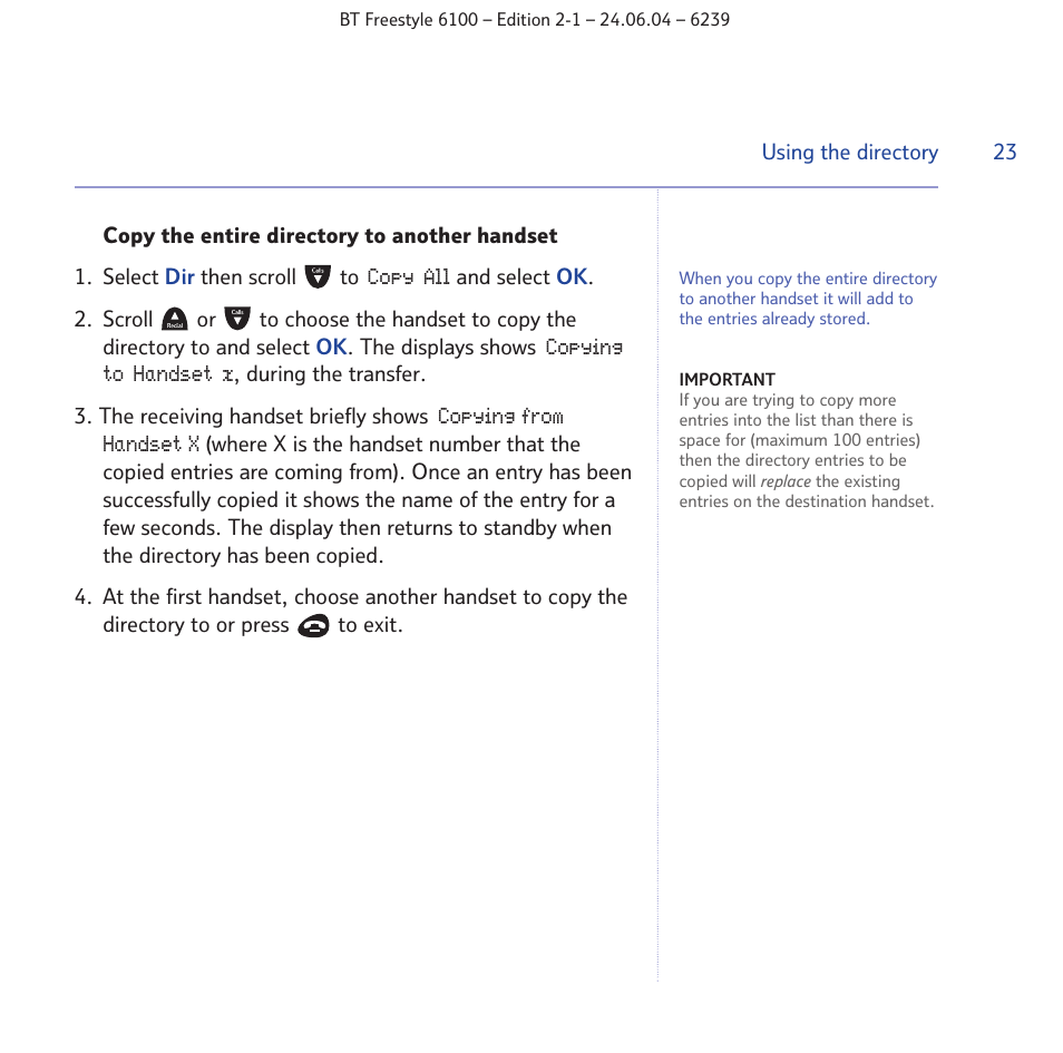 BT Freestyle 6100 User Manual | Page 23 / 52