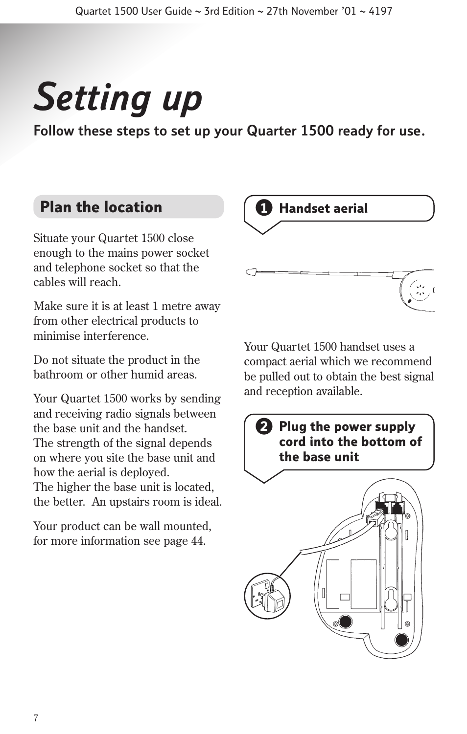 Setting up | BT 1500 User Manual | Page 10 / 51