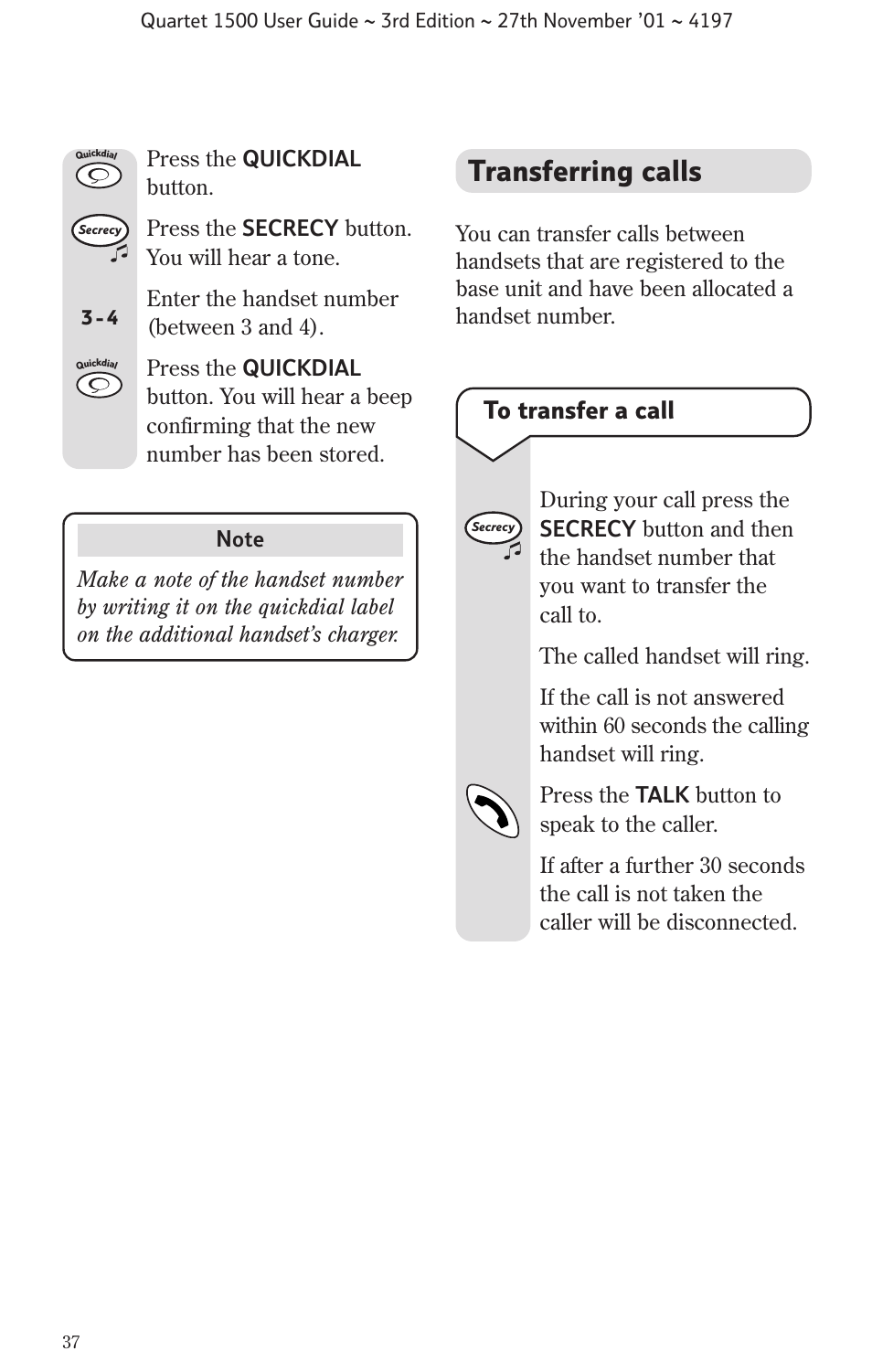 Transferring calls | BT 1500 User Manual | Page 40 / 51