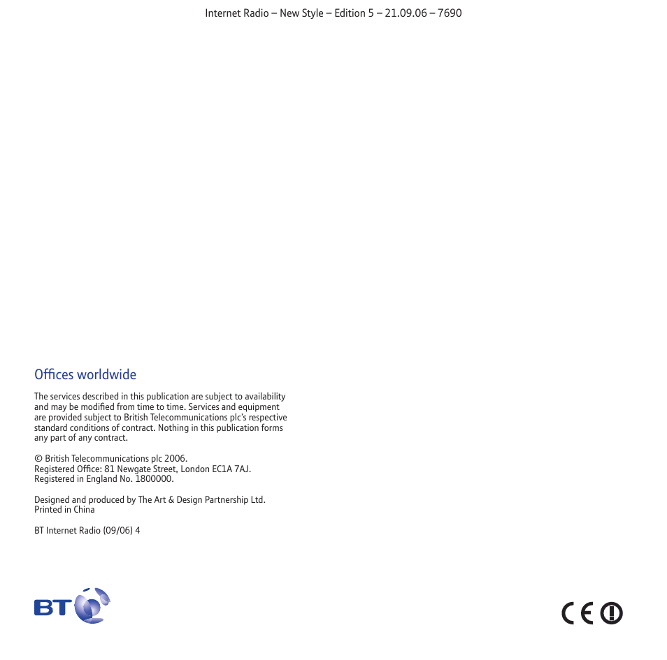 Offices worldwide | BT Internet Radio User Manual | Page 40 / 40