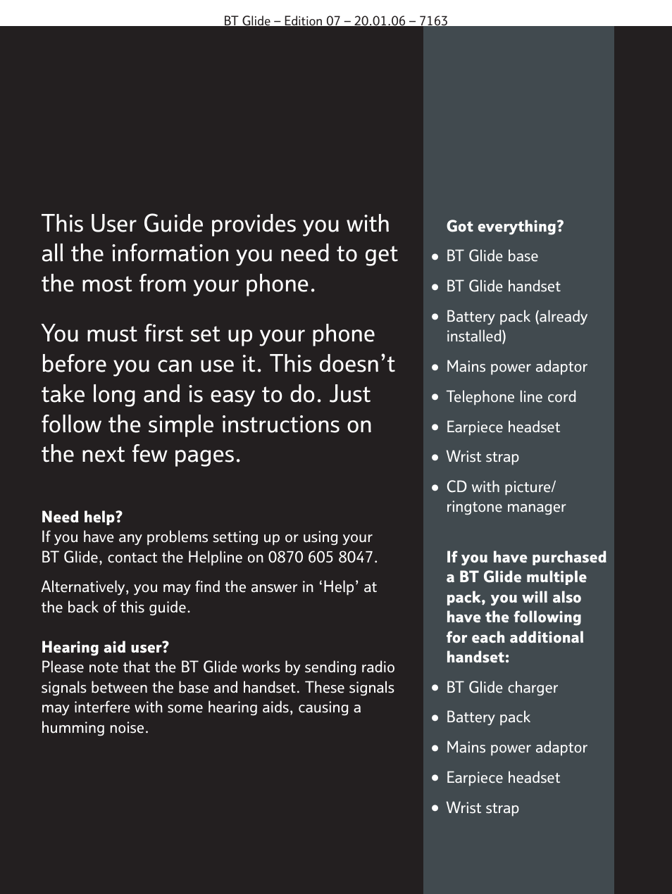BT Glide 7163 User Manual | Page 3 / 76