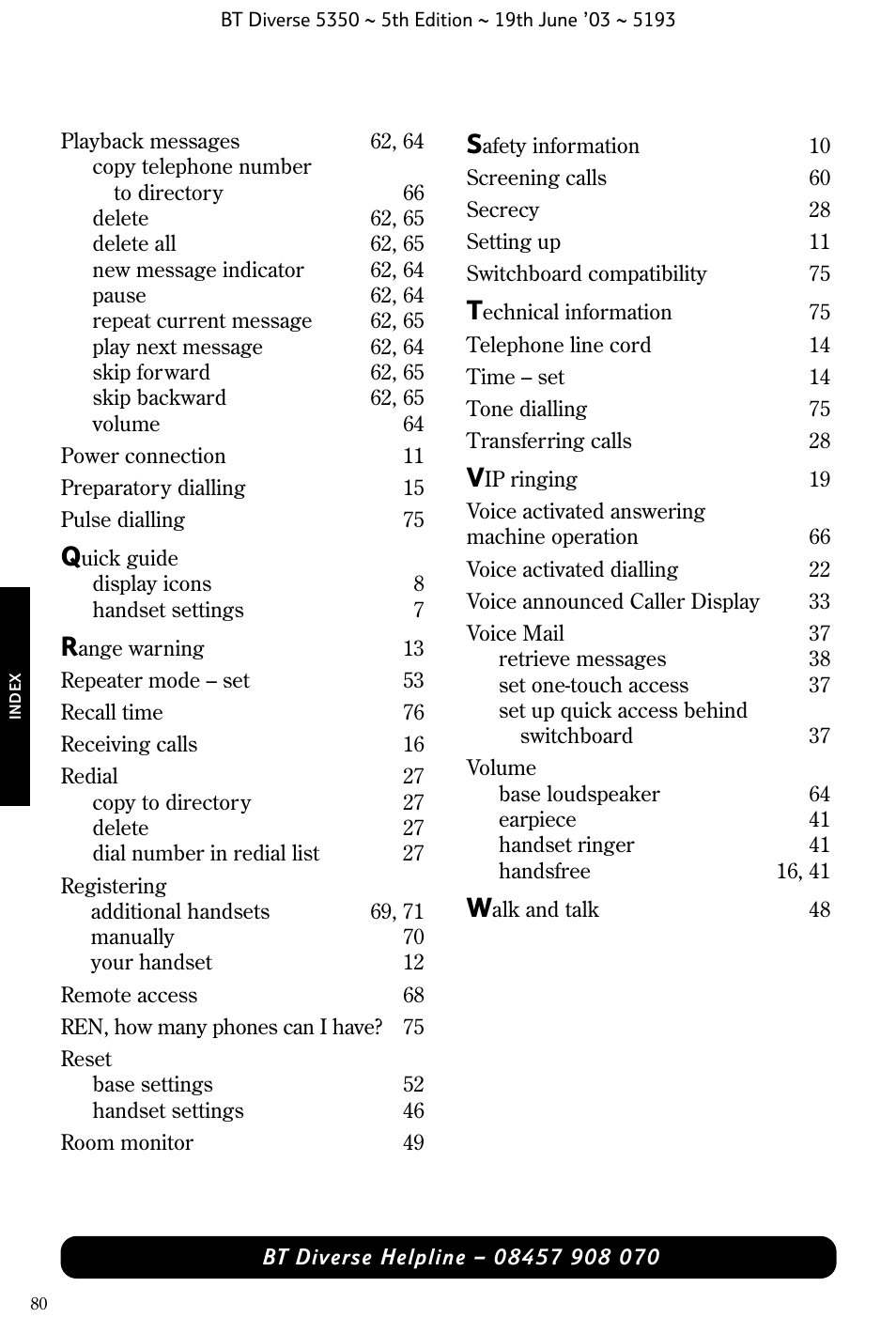 BT 5350 User Manual | Page 82 / 83