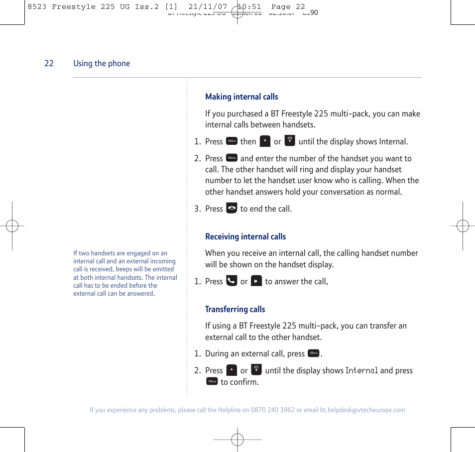 BT Freestyle 255 User Manual | Page 22 / 60