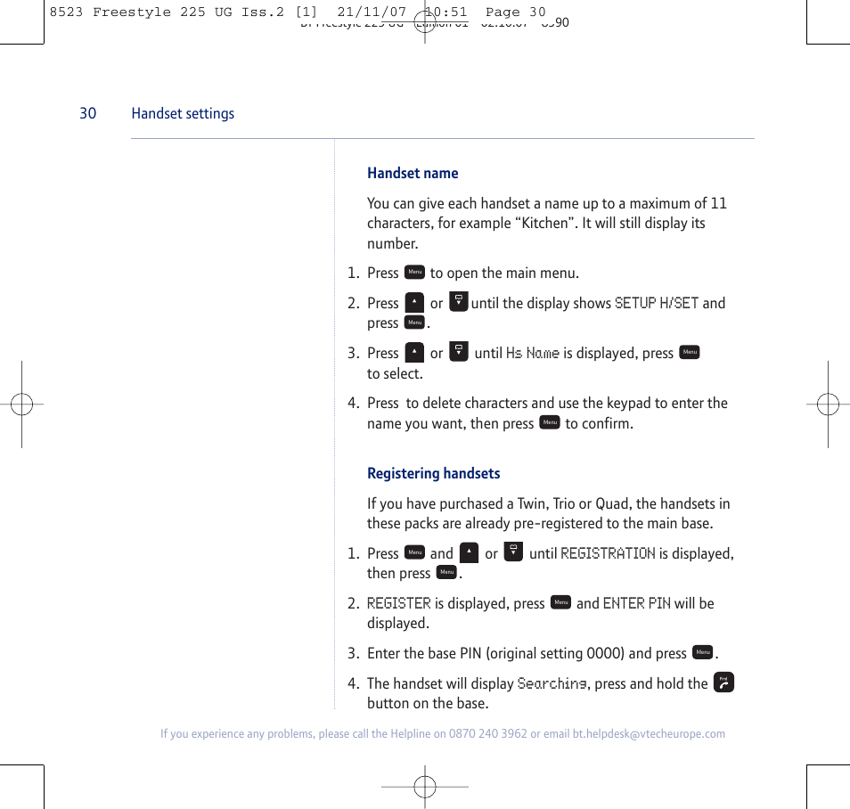 BT Freestyle 255 User Manual | Page 30 / 60