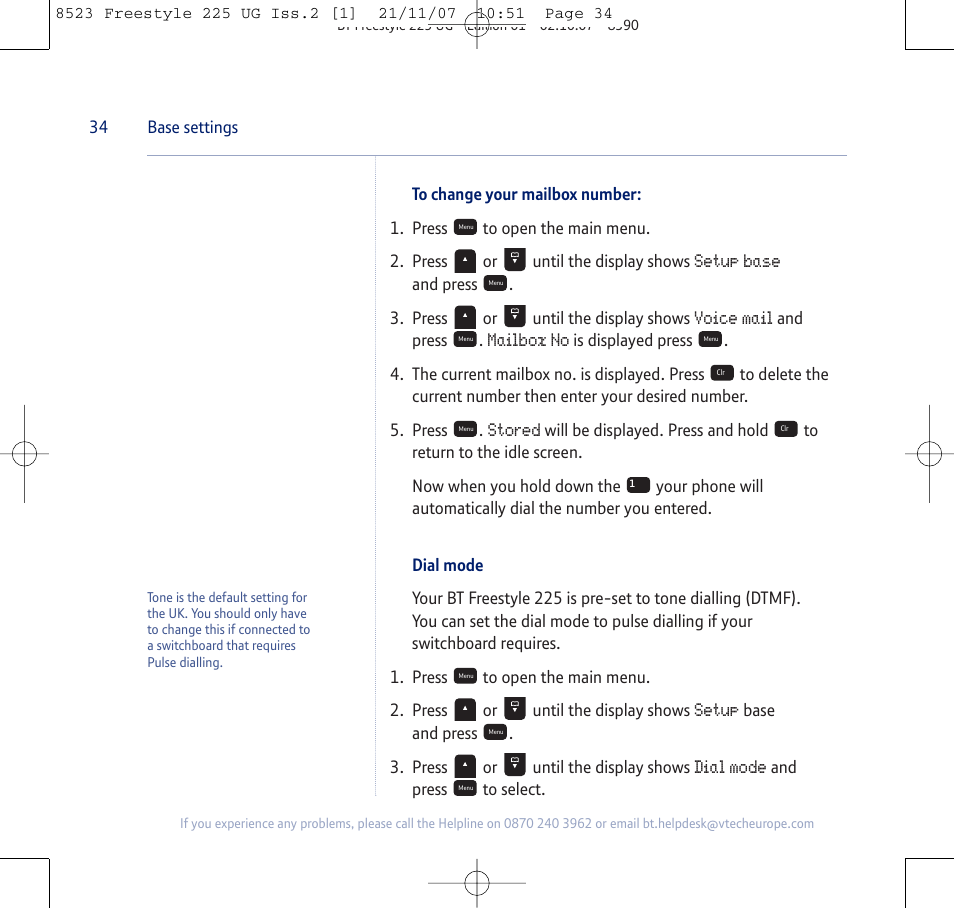 BT Freestyle 255 User Manual | Page 34 / 60