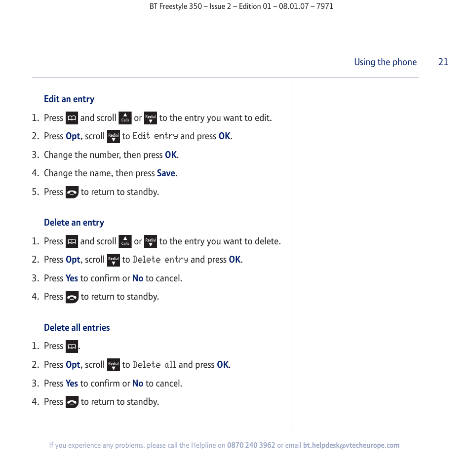 BT Freestyle 350 User Manual | Page 21 / 74