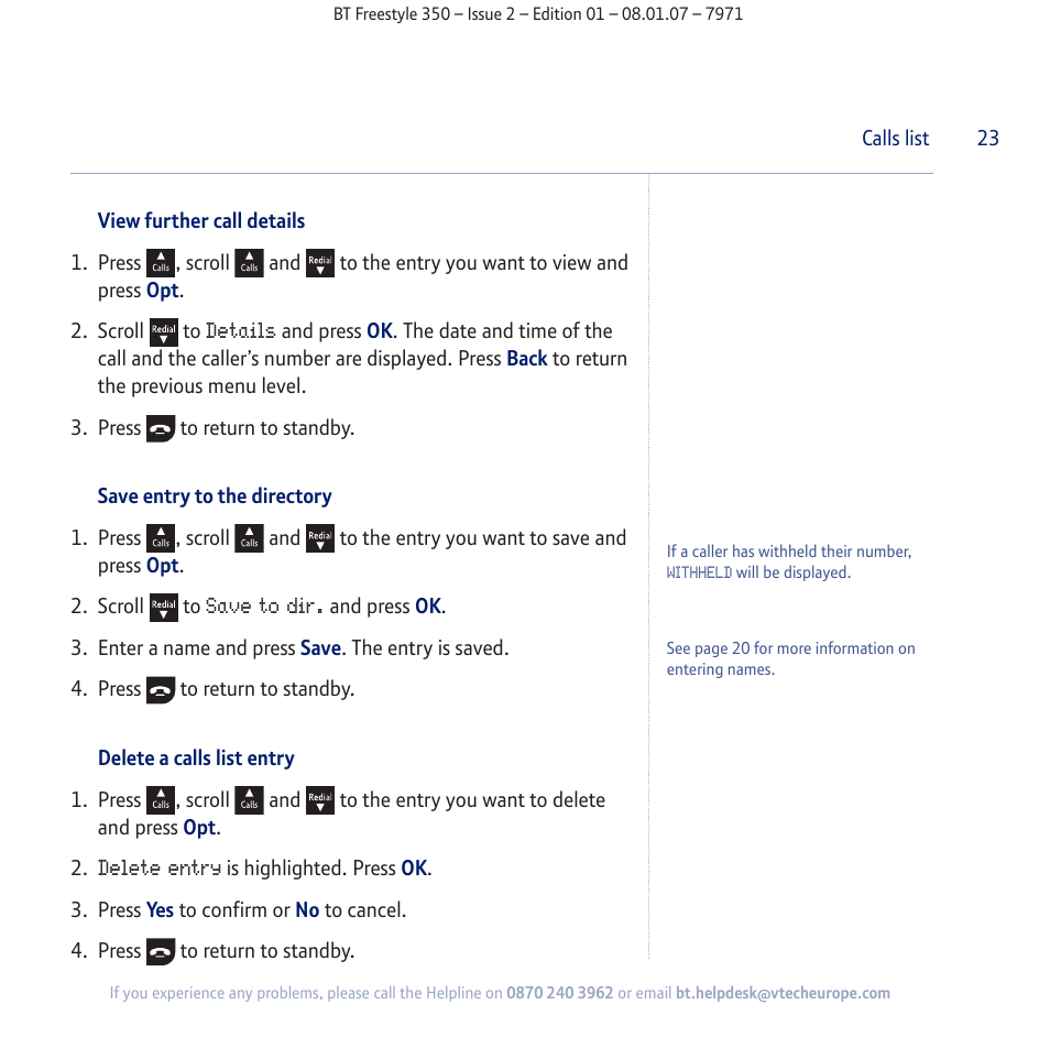 BT Freestyle 350 User Manual | Page 23 / 74